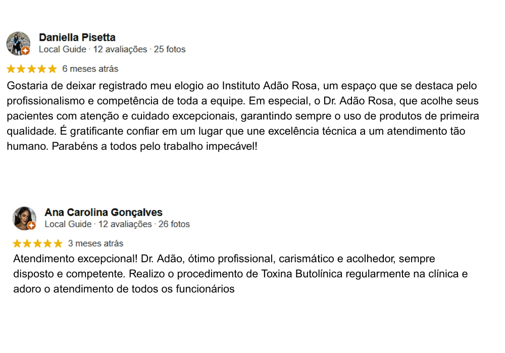 O atendimento é excelente Dr Adão é muito claro em tirar todas as dúvidas e justificar os cuidados e afins. (6)